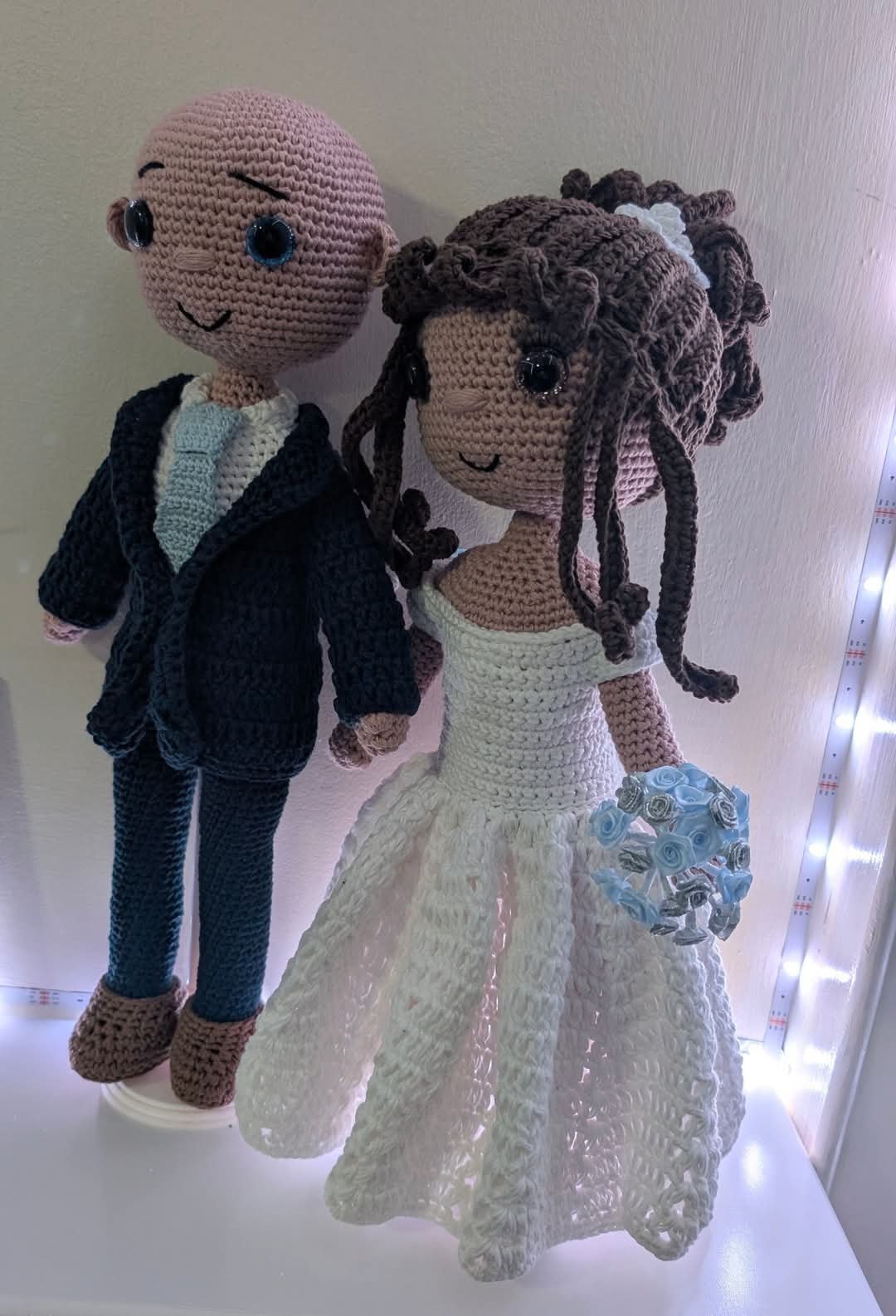 Crochet wedding couple, handmade by SnuggleStitch Creations