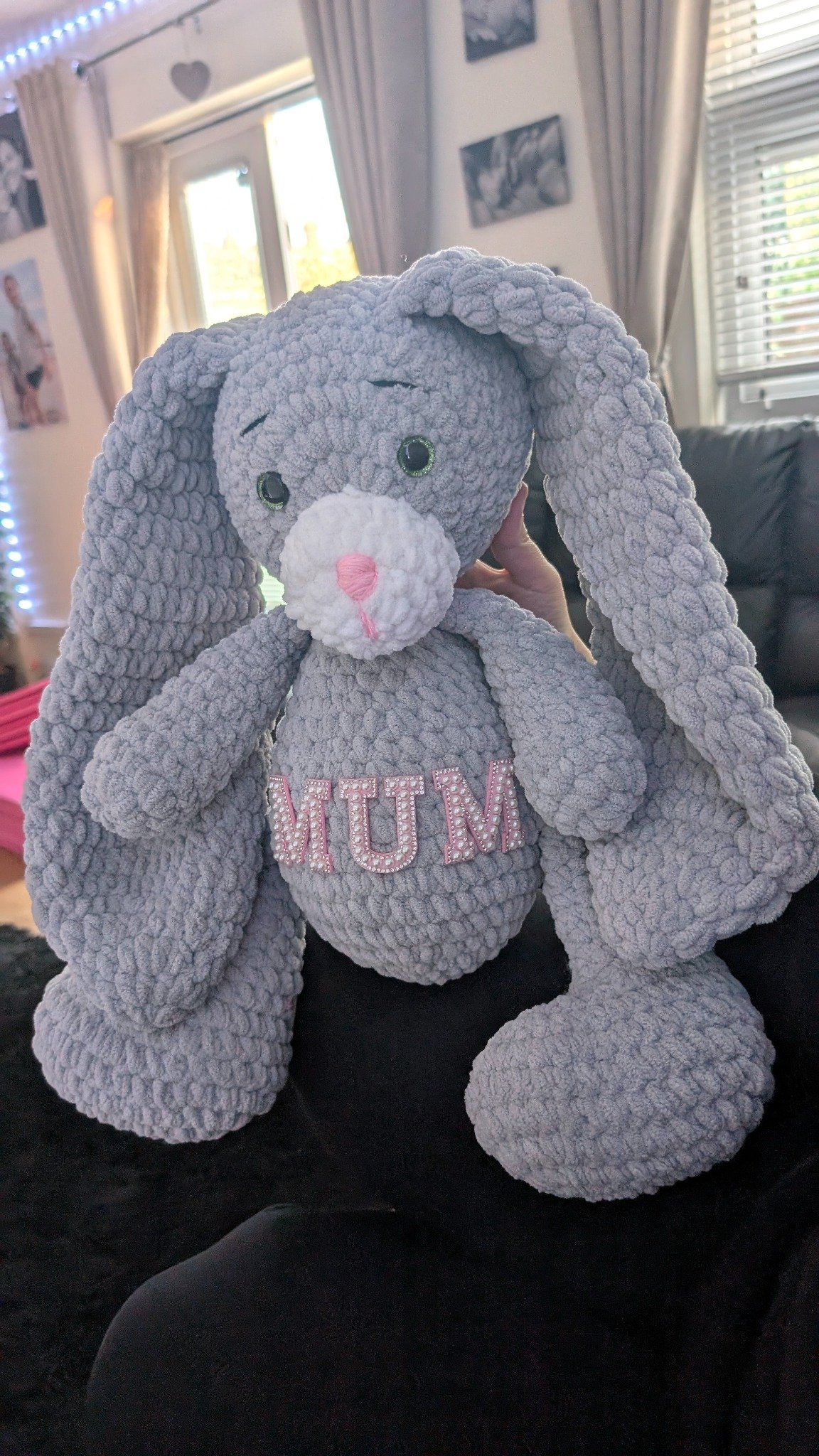 Personalised MUM bunny, handmade by SnuggleStitch Creations